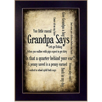 Grandpa Says Black Framed Print Wall Art