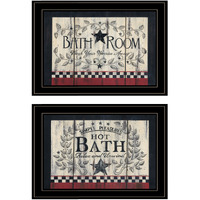 Set Of Two Hot Bath 8 Black Framed Print Wall Art