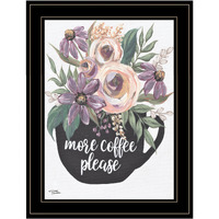 More Coffee Please 2 Black Framed Print Wall Art