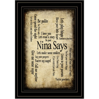 Nina Says 3 Black Framed Print Wall Art