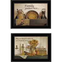 Set Of Two May Our Hearts Be Warm 2 Black Framed Print Kitchen Wall Art