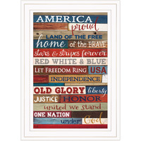 America Proud 2 White Framed Print Wall Art