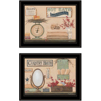 Set Of Two Country Bath Iii Black Framed Print Bathroom Wall Art