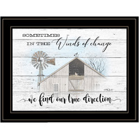 Winds Of Change Windmill On The Farm Black Framed Print Wall Art