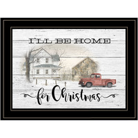 Ill Be Home For Christmas 3 Black Framed Print Wall Art