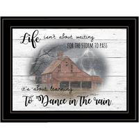 Storm Dance At The Farm Black Framed Print Wall Art