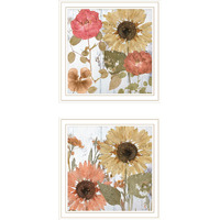 Set Of Two Earth To Petals 2 White Framed Print Wall Art