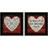 Set Of Two Love Without Measure Black Framed Print Wall Art