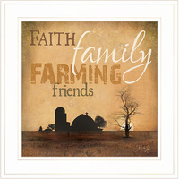 Farming 1 White Framed Print Wall Art