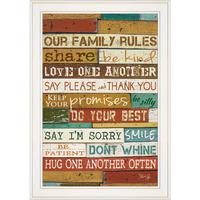 Our Family Rules 6 White Framed Print Wall Art