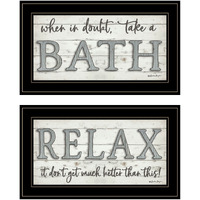Set Of Two Bath Relax 2 Black Framed Print Bathroom Wall Art