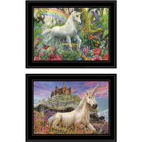 Set Of Two Unicorns For You 2 Black Framed Print Wall Art