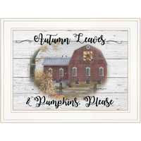 Autumn Leaves 2 White Framed Print Wall Art