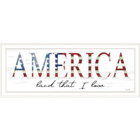 America Land That I Love 1 White Framed Print Wall Art