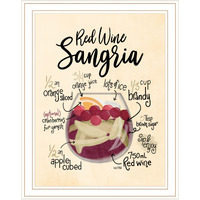 Red Wine Sangria White Framed Print Wall Art