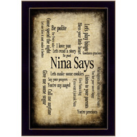 Nina Says 4 Black Framed Print Wall Art