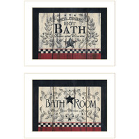 Set Of Two Hot Bath 3 White Framed Print Wall Art