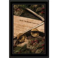 Hark The Herald Angels Sing Black Framed Print Wall Art