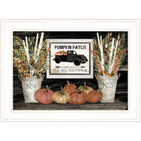 Pumpkin Patch Still Life 2 White Framed Print Wall Art