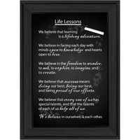 Black And White Life Lessons Black Framed Print Wall Art