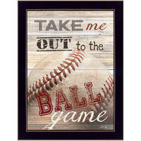 Take Me Out To The Ball Game 3 Black Framed Print Baseball Wall Art