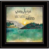 Sunshine And Lake Water 3 Black Framed Print Wall Art