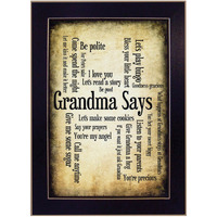 Grandma Says 1 Black Framed Print Wall Art