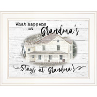 Stays At Grandmas White Framed Print Wall Art