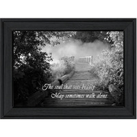 Beauty Grayscale 1 Black Framed Print Wall Art