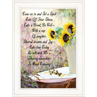 Sharing Sunshine 2 White Framed Print Wall Art