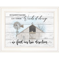 Winds Of Change Windmill On The Farm White Framed Print Wall Art