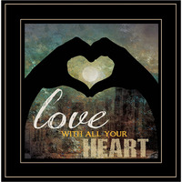 Love With All Your Heart 5 Black Framed Print Wall Art
