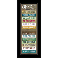 Office Rules 8 Black Framed Print Wall Art