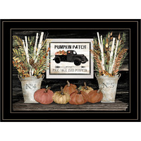 Pumpkin Patch Still Life 3 Black Framed Print Wall Art