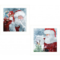 Set Of Two Santas Blessings 5 White Framed Print Wall Art
