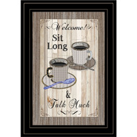 Sit Long Talk Much 2 Black Framed Print Wall Art