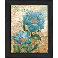 Paris Blue Ii Black Framed Print Wall Art