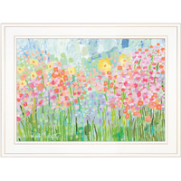 Colorful Abstract Field Of Flowers White Framed Print Wall Art