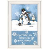 Trendy Snowman 1 White Framed Print Wall Art