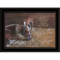 A Mothers Love Horses 2 Black Framed Print Wall Art