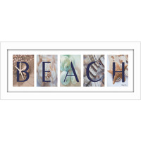 Beach 5 White Framed Print Wall Art