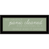 Panic Cleaned 2 Black Framed Print Wall Art