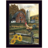 Early Rooster 1 Black Framed Print Wall Art