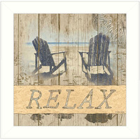 Relax 1 White Framed Print Wall Art
