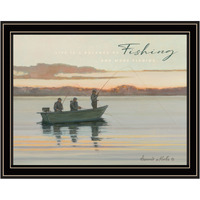 Fishing 1 Black Framed Print Wall Art