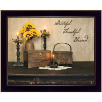 Grateful Thankful Blessed 1 Black Framed Print Wall Art