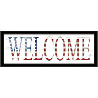 Patriotic Welcome 2 Black Framed Print Wall Art