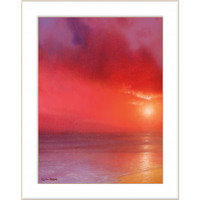 Sunset In Red 1 White Framed Print Wall Art