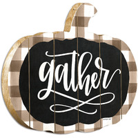 Gather Printed On A Pumpkin Unframed Print Wall Art