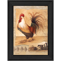 Rooster Montage I Black Framed Print Wall Art